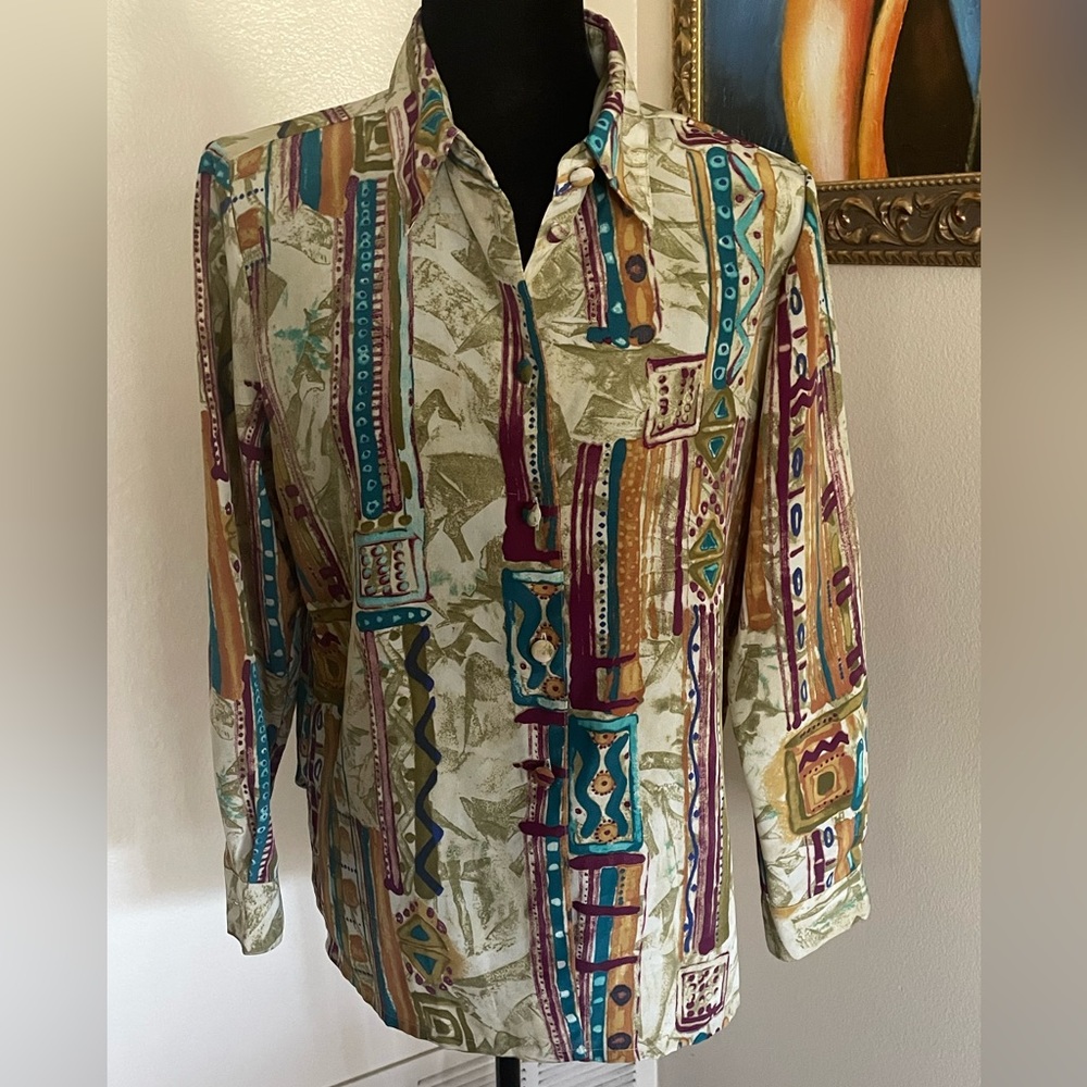 Vintage Dagger Collar Women’s Blouse - Medium